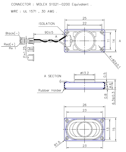 Rectangular speaker