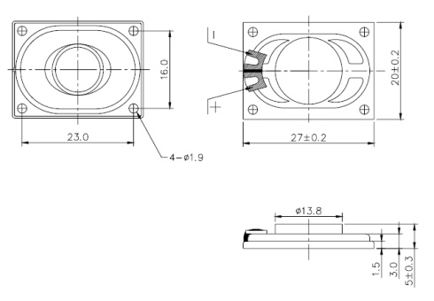 Rectangular speaker