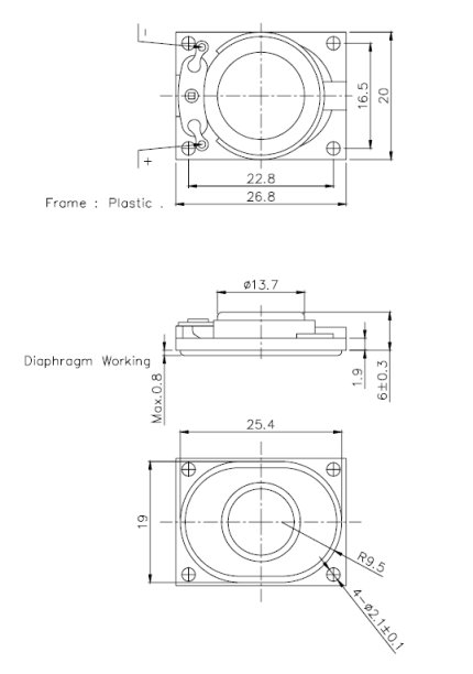 Rectangular speaker